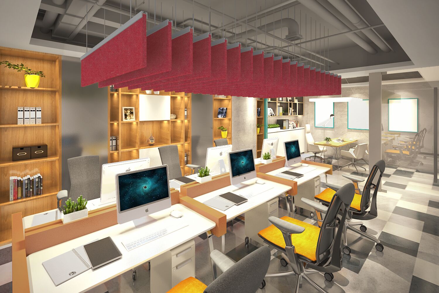 Baffle acoustique - Straight Cherry Red