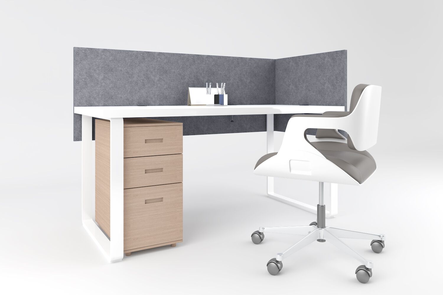 Séparateur de bureau Style 2 - Gris ardoise